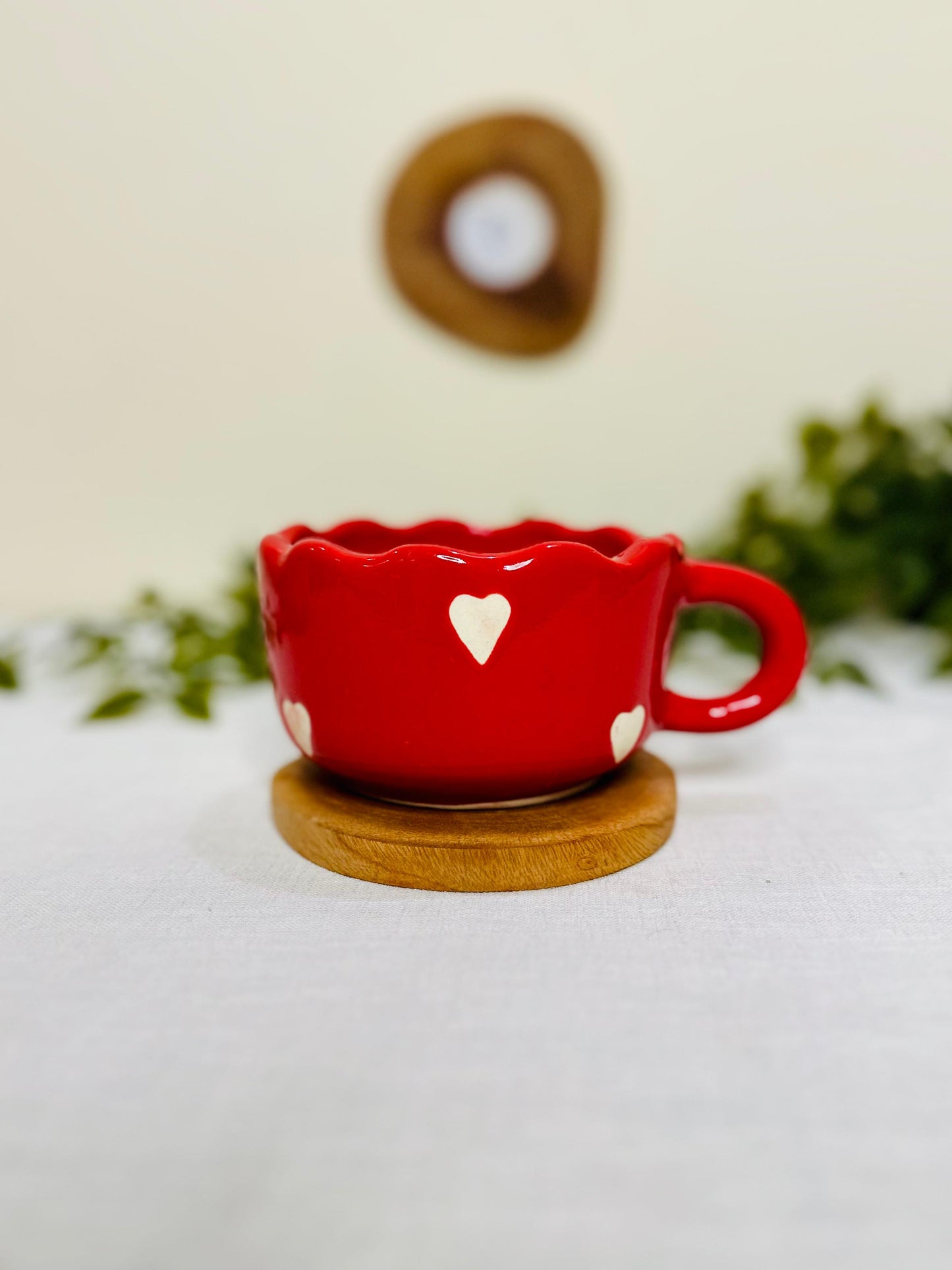 Sweetheart Scallop Edge Ceramic Mug