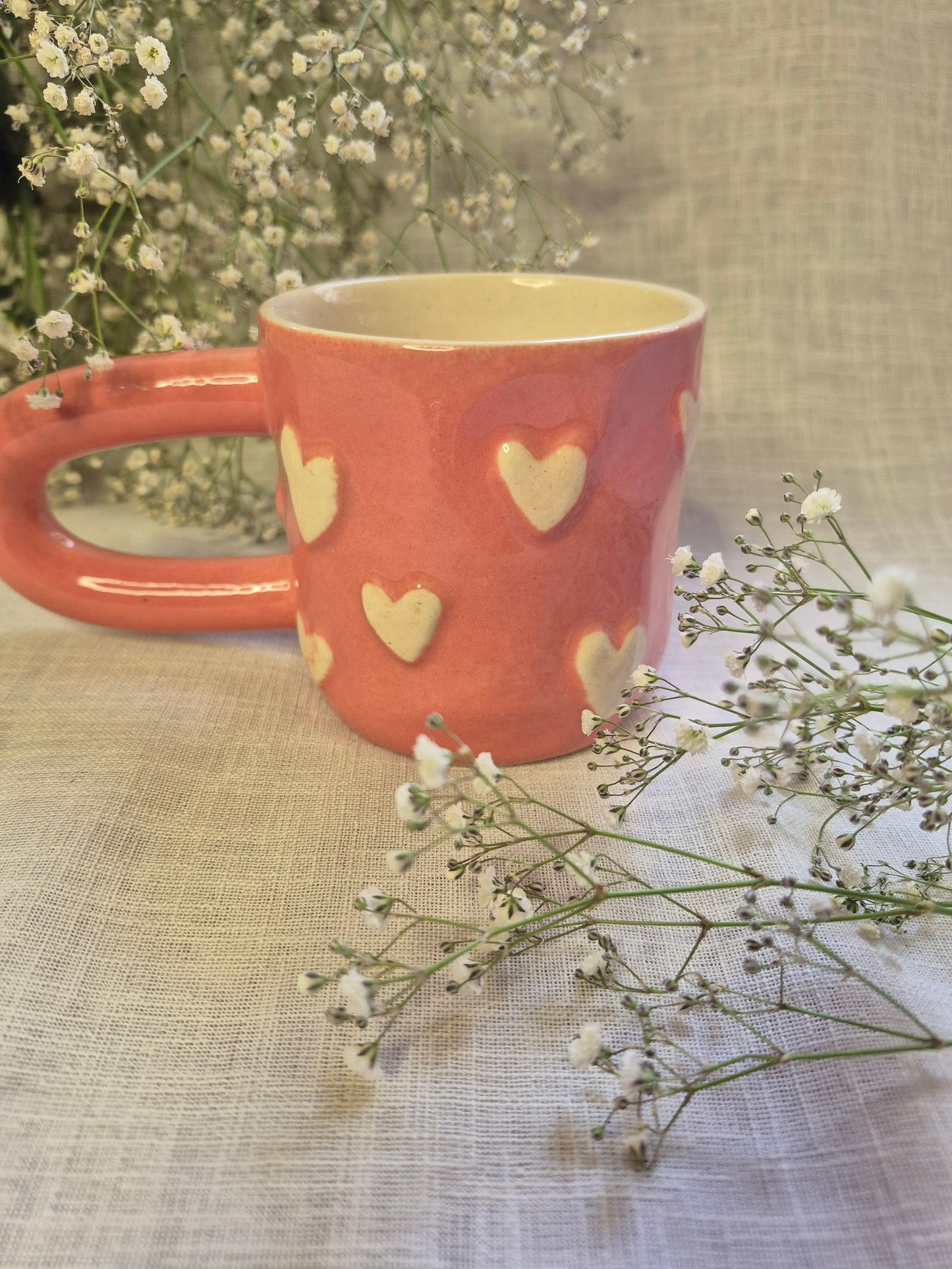 Long Handle Heart Mug – Handcrafted with Love