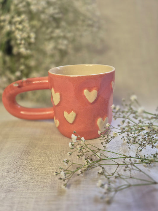 Long Handle Heart Mug – Handcrafted with Love