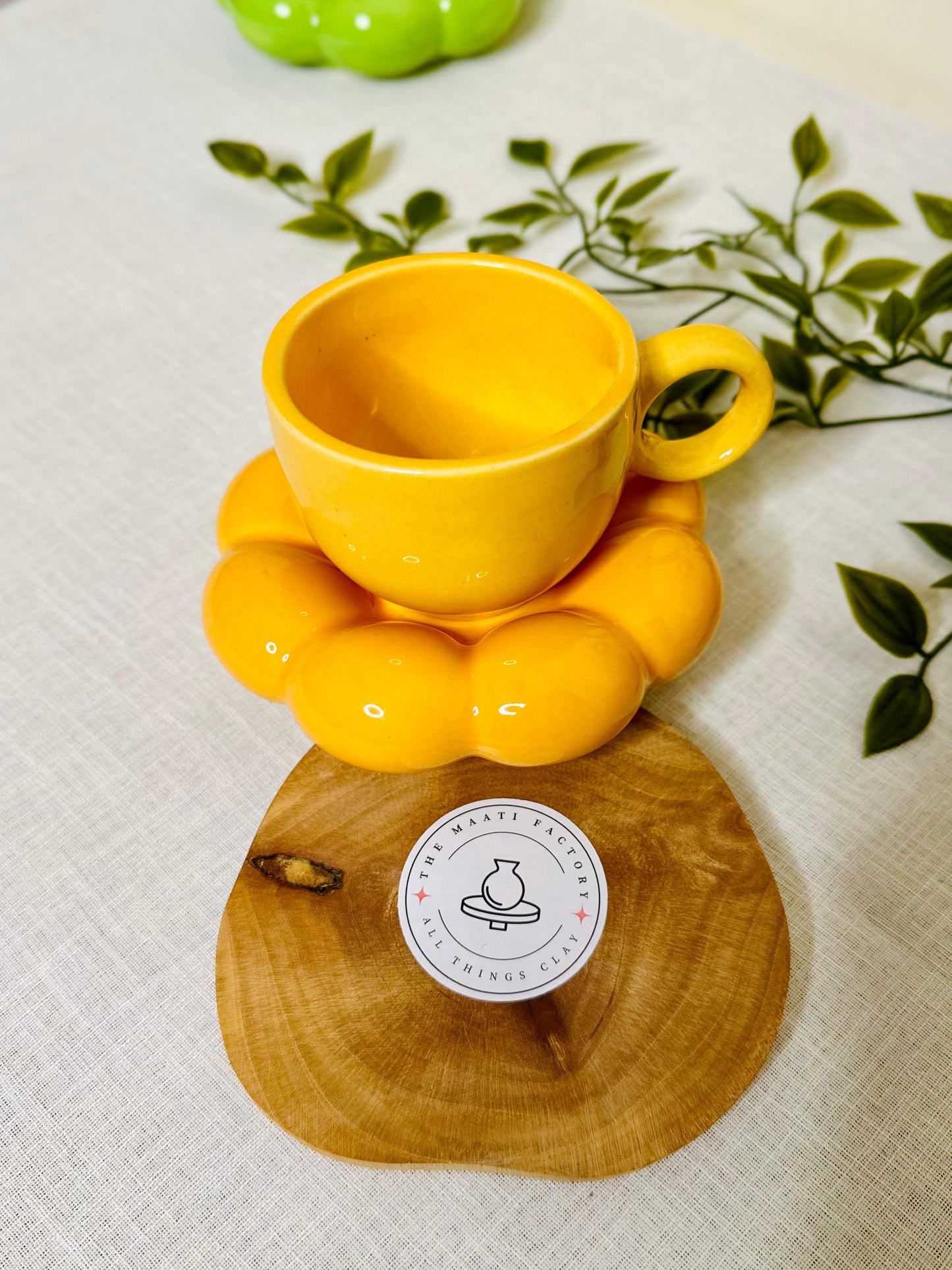 Ceramic Cup Set of 3 with Bubble Saucer Combo