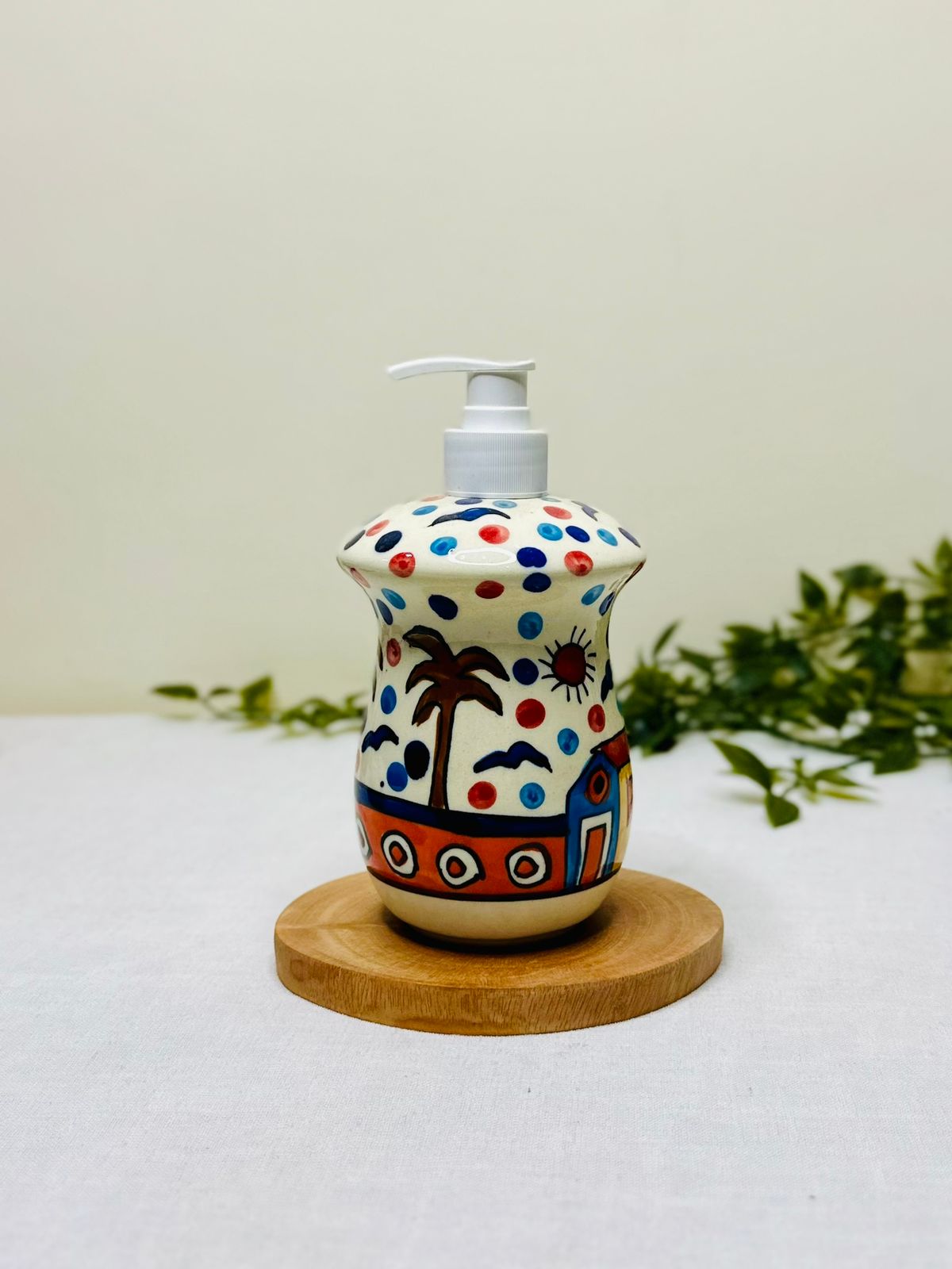 Hand-Painted Ceramic Bathroom Set (4-Piece)