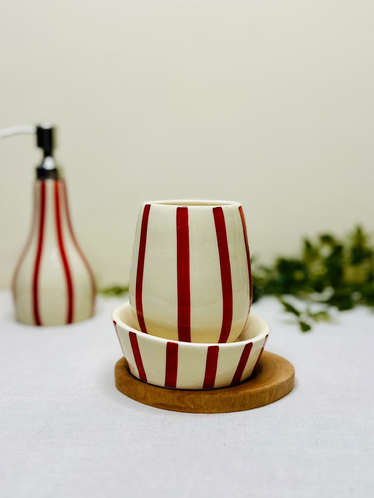 Bold Stripe 3-Piece Ceramic Bathroom Set