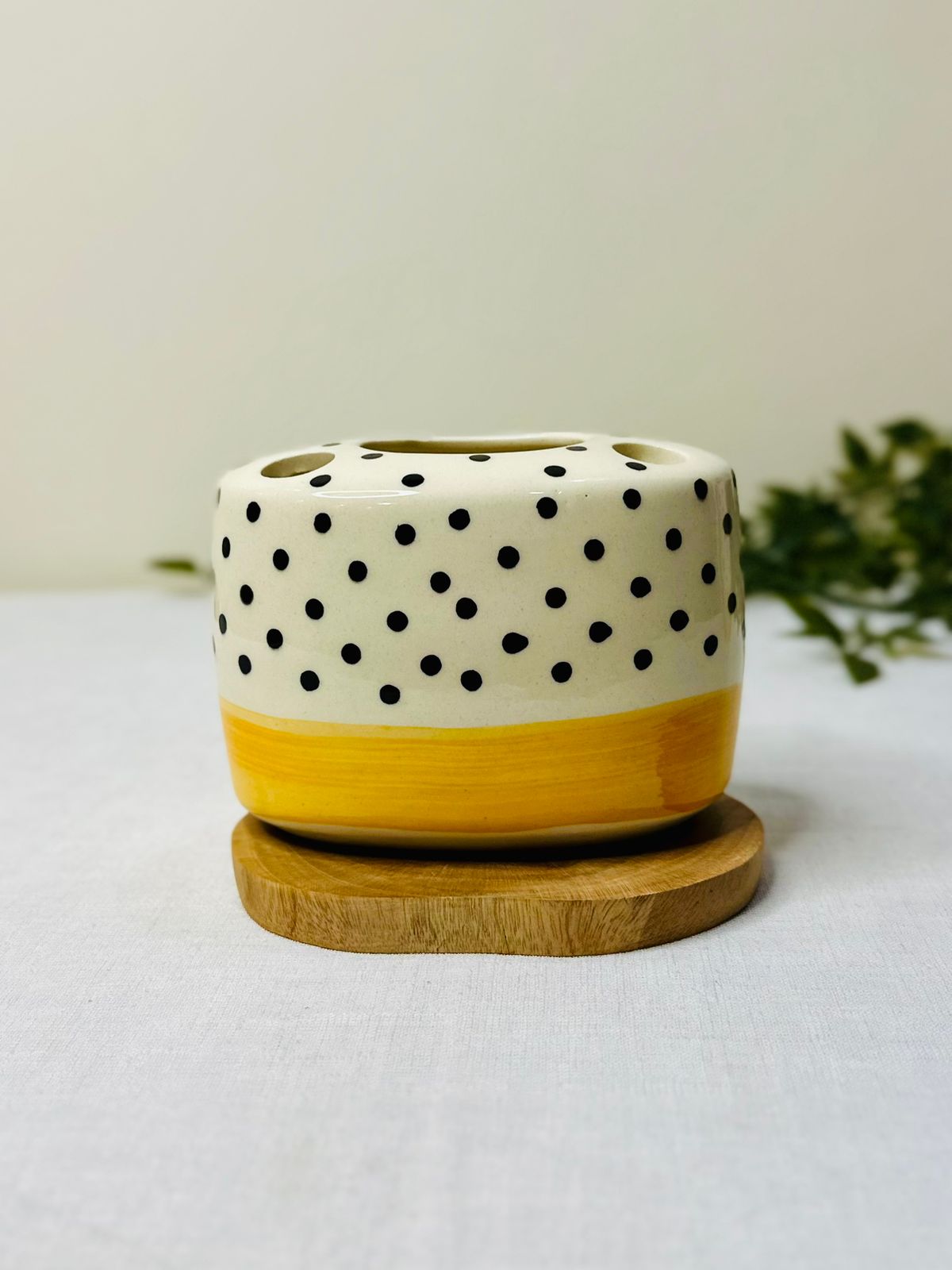 Playful Polka Dot 3-Piece Ceramic Bathroom Set